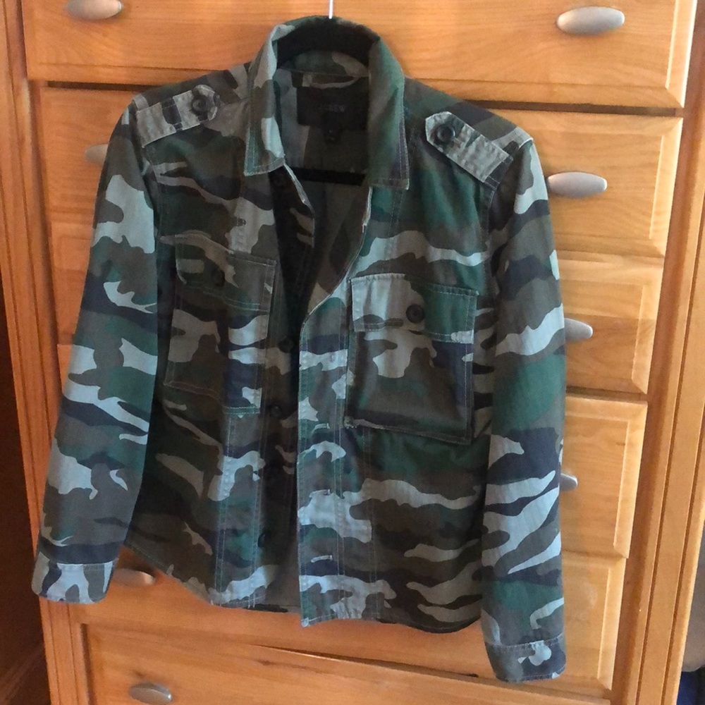 JCrew Cotton Camo Jacket Size M